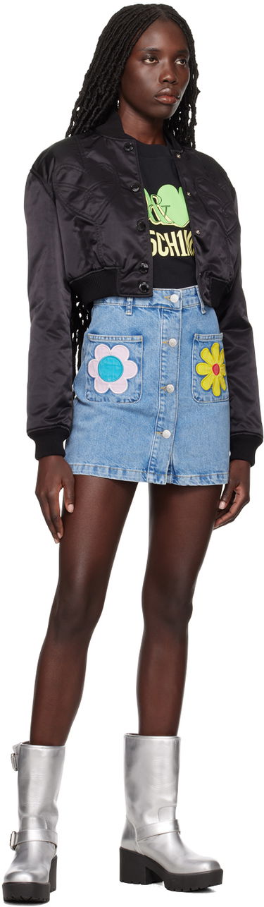 Sukňa Moschino Moschino Jeans Flowers Denim Miniskirt Modrá | 0103 3236, 3