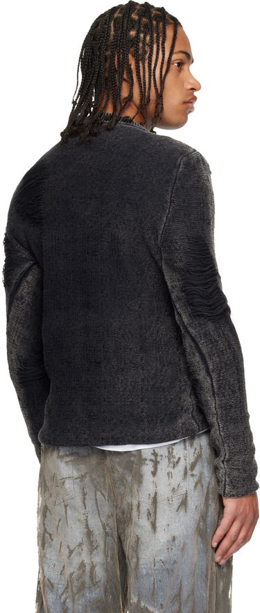 Sveter Diesel Distressed K-Fjordi-Round Sweater Čierna | A21876-0LKDP-900, 2