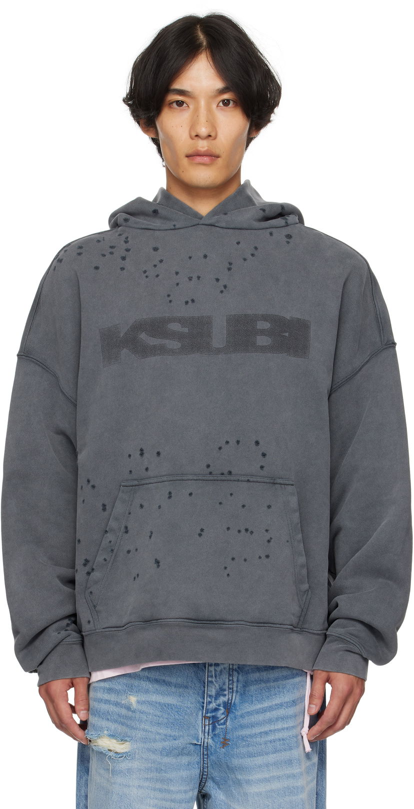 Mikina Ksubi Ksubi Blasted Ekcess Hoodie Šedá | MPF25FL005