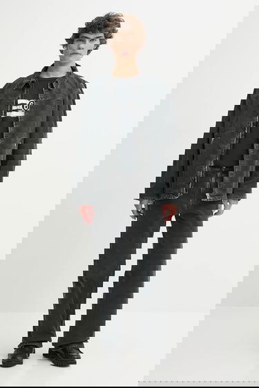 Bunda Maison Margiela Washed Denim Jacket Oversize Čierna | SH0AM0041, 1