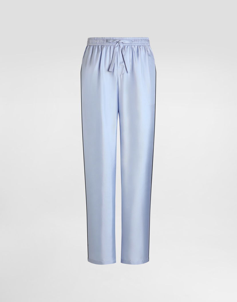 Nohavice Dolce & Gabbana Dolce & Gabbana Silk Twill Trousers Modrá | GVRMAZFU10SB1581