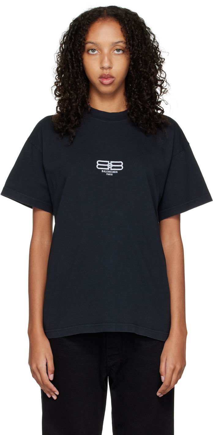 Tričko Balenciaga BB Paris Icon T-Shirt Čierna | 612965 TMVG7, 0