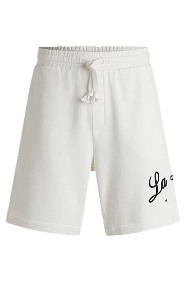 Šortky BOSS Cotton-Terry Shorts with Logo Biela | 50539002, 0
