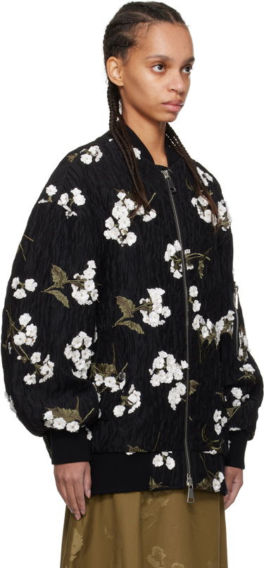 Bomber bunda Erdem Erdem Floral Appliqué Bomber Jacket Čierna | PS25_J2_BECL, 1