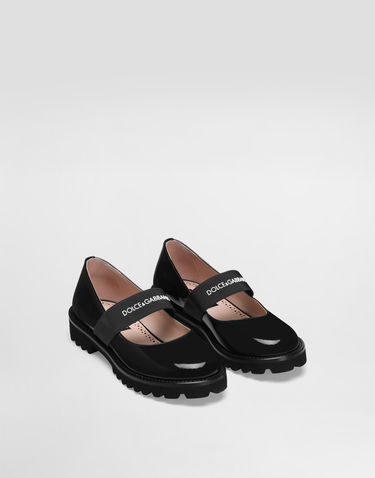 Doplnky Dolce & Gabbana Dolce & Gabbana Patent Leather Mary Janes With Logo Elastic Strap Čierna | D11333A913589923, 1