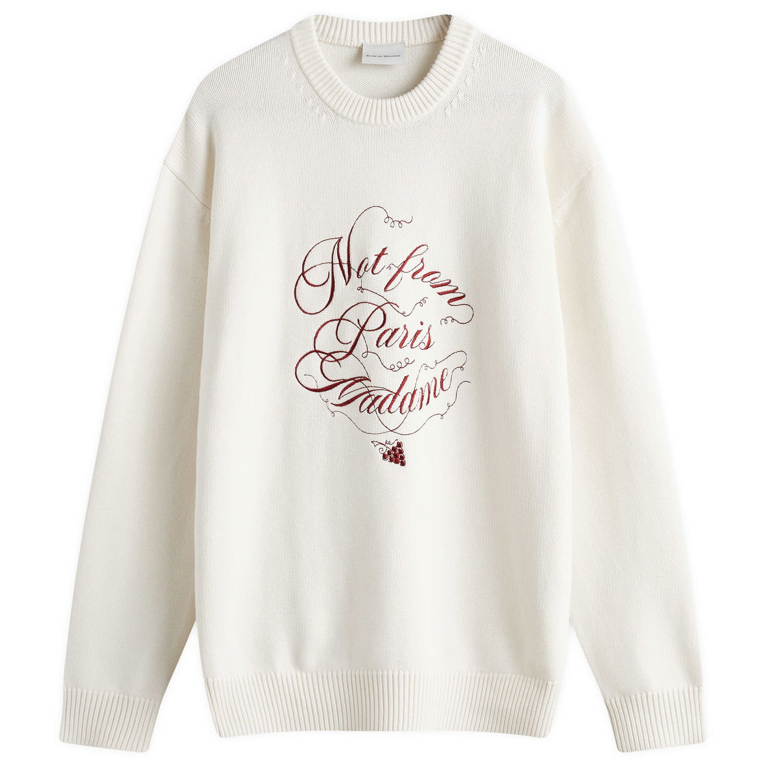 Sveter Drôle de Monsieur Crew Knit With Graphic Print Biela | F-PO178-WO023-CM, 0