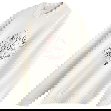 Sveter Drôle de Monsieur Crew Knit With Graphic Print Biela | F-PO178-WO023-CM, 0