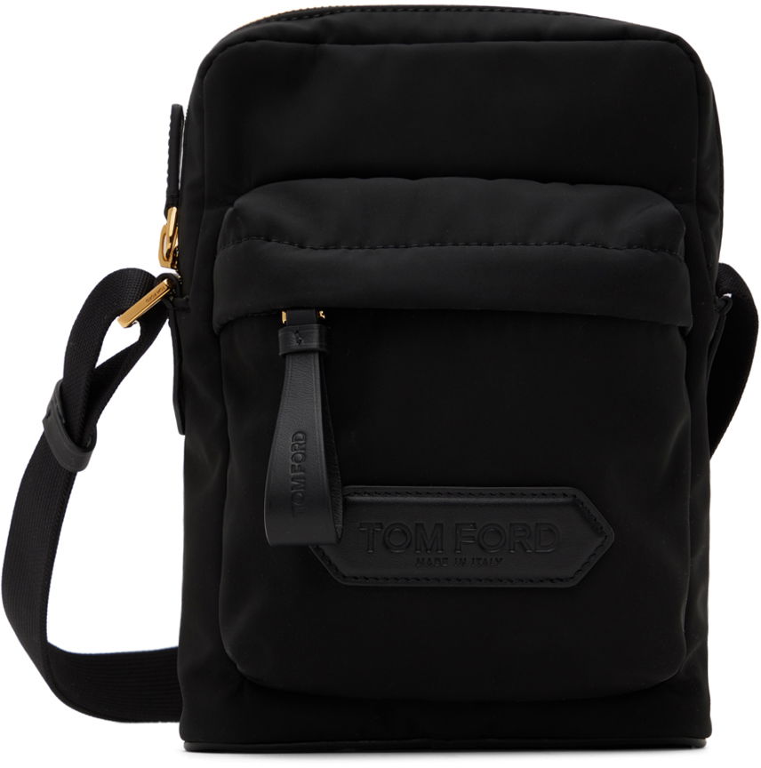Taška cez rameno Tom Ford Nylon Zip Crossbody Messenger Bag Čierna | H0461-TNY017G, 0