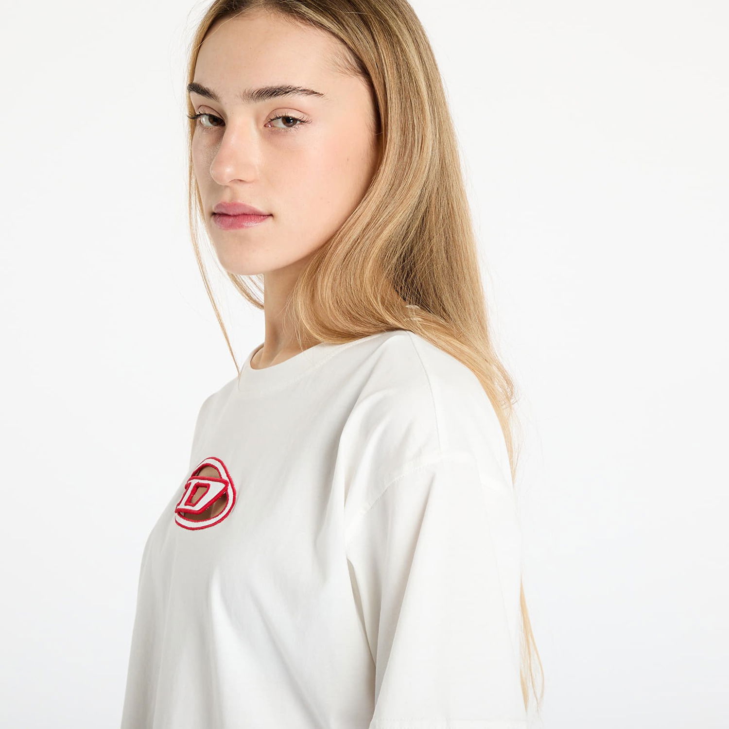 Crop Top Diesel Diesel T-Buxt-Crop-Od Cropped T-Shirt Biela | A15096_0NIAX 141A White, 1