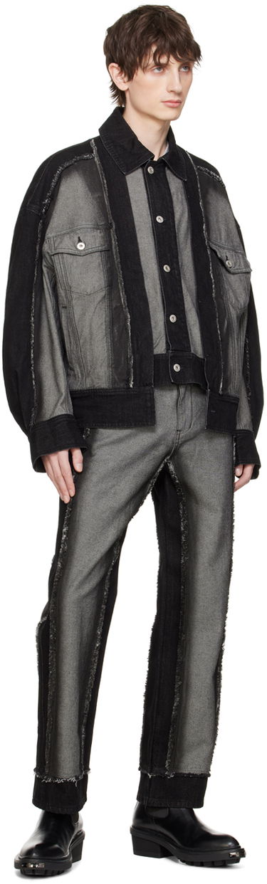 Bunda Feng Chen Wang Feng Chen Wang Paneled Denim Jacket Čierna | FUS17JK17, 3