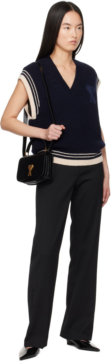 Kabelka AMI AMI Paris Leather Top Handle Bag Čierna | ULL007.AL0051, 3