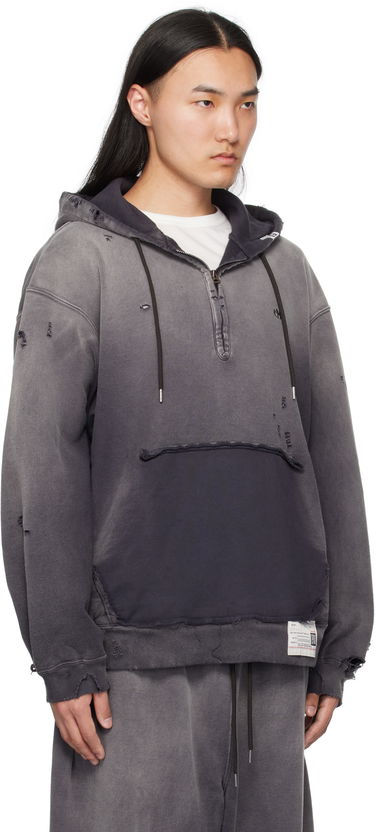 Mikina Maison MIHARA YASUHIRO Maison MIHARA YASUHIRO Sun Faded Half Zip-Up Hoodie Šedá | A14HD532, 1