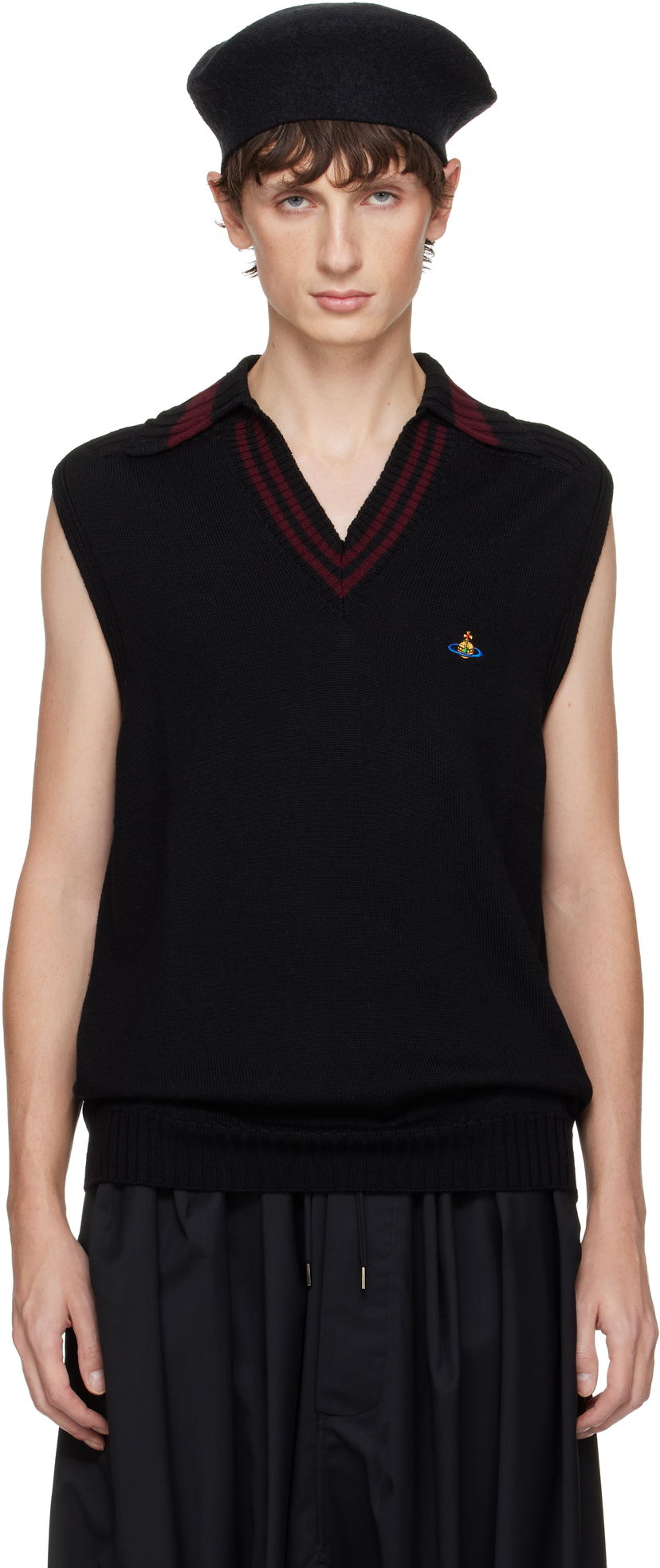 Sveter Vivienne Westwood Vivienne Westwood Fisherman Sweater Vest Čierna | 2701002Q-Y002M-