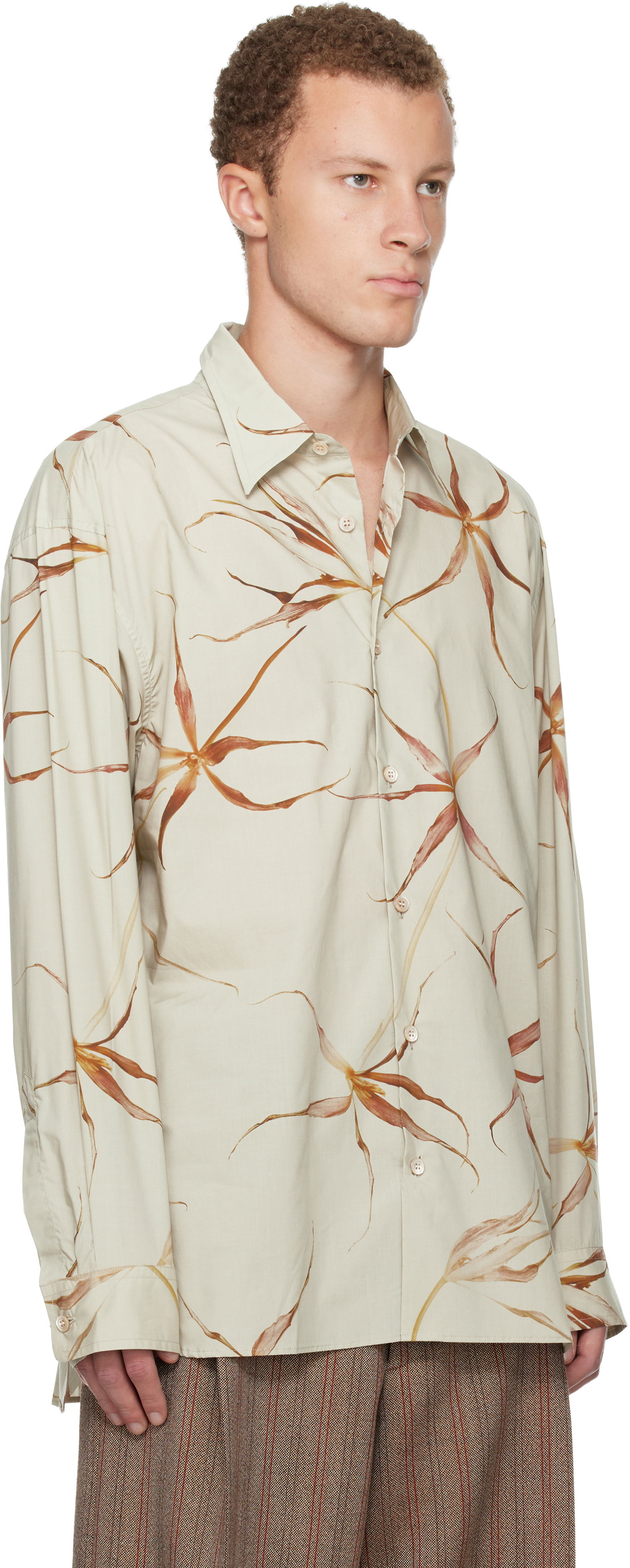 Košeľa Dries Van Noten Dries Van Noten Loose Cotton Floral Print Shirt Béžová | 252-020732-2005, 1