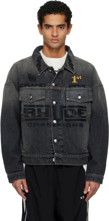 Bunda Rhude Tire Trucker Grand Prix Champions 1st Denim Jacket Čierna | RHFW25JA04012, 0