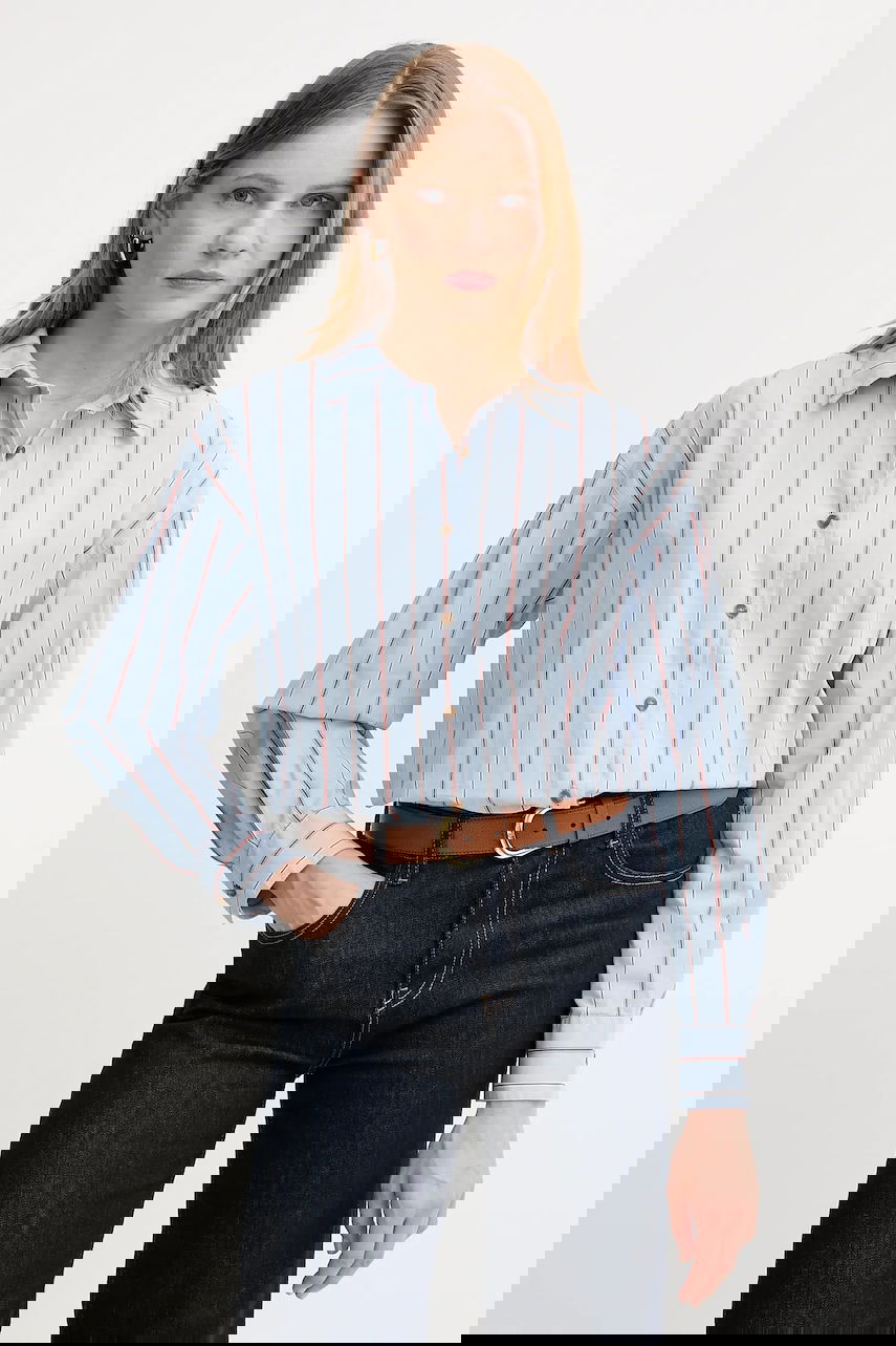Košeľa Barbour Barbour Saffron Relaxed Fit Button-Down Shirt Modrá | LSH1698, 0