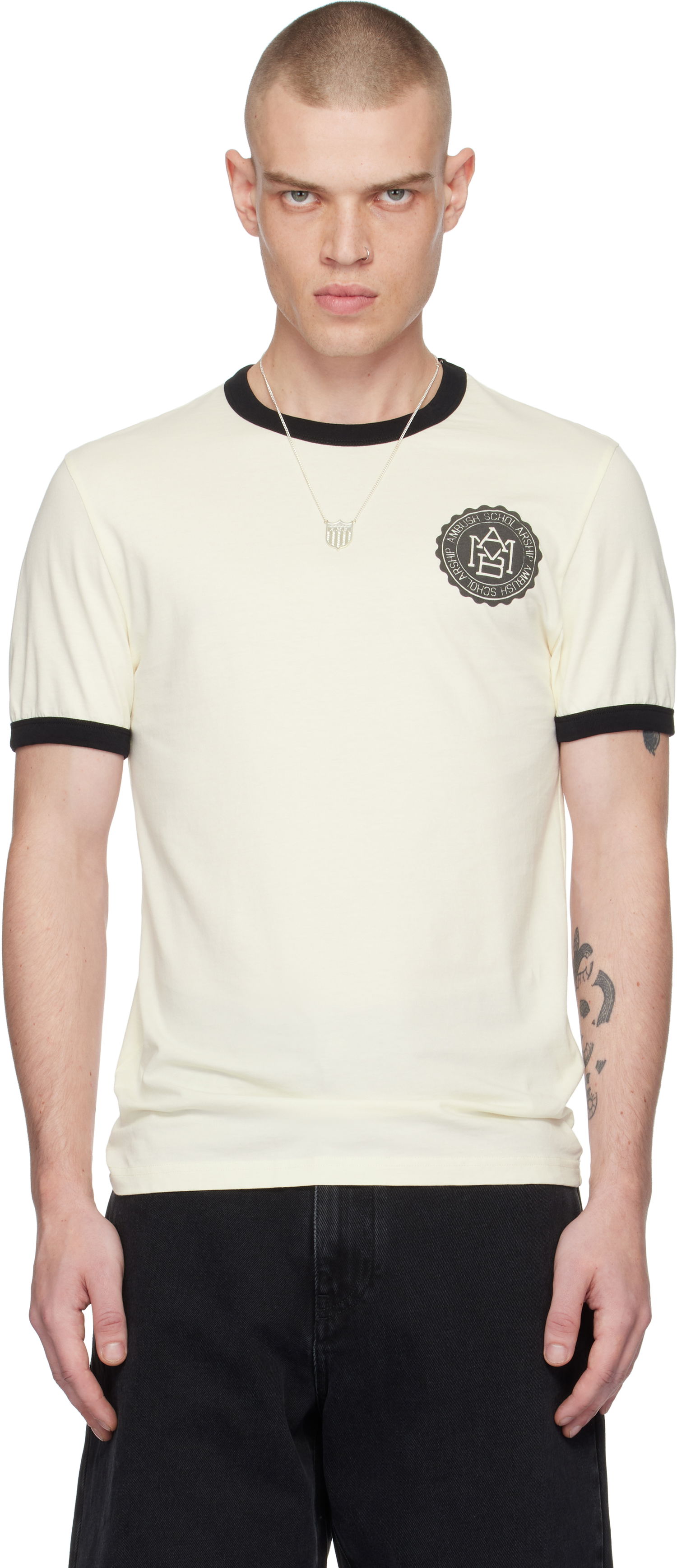 Tričko Ambush Ringer Graphic T-Shirt Béžová | BMAA00EF24JER0013110, 0