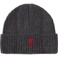 Kulicha AMI Paris A Heart Logo Beanie Šedá | BFUHA106-018-084, 1