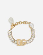 Dolce & Gabbana Gold-Tone Crystal & Faux Pearl Bracelet