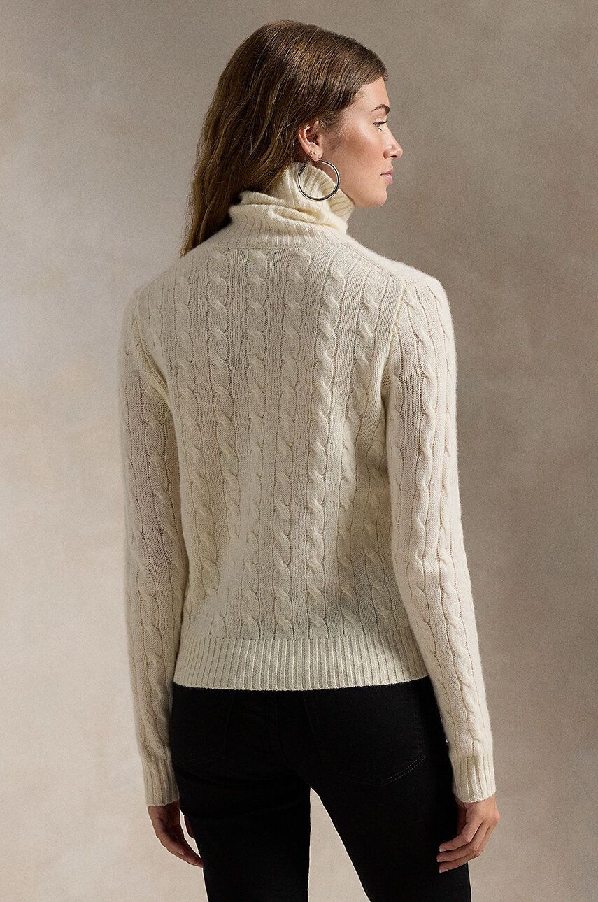 Sveter Polo by Ralph Lauren Lightweight Turtleneck Cable Knit Sweater Biela | 211888686, 1