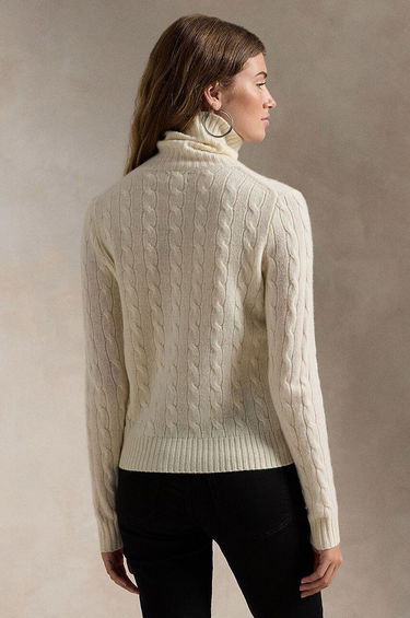 Sveter Polo by Ralph Lauren Lightweight Turtleneck Cable Knit Sweater Biela | 211888686, 1