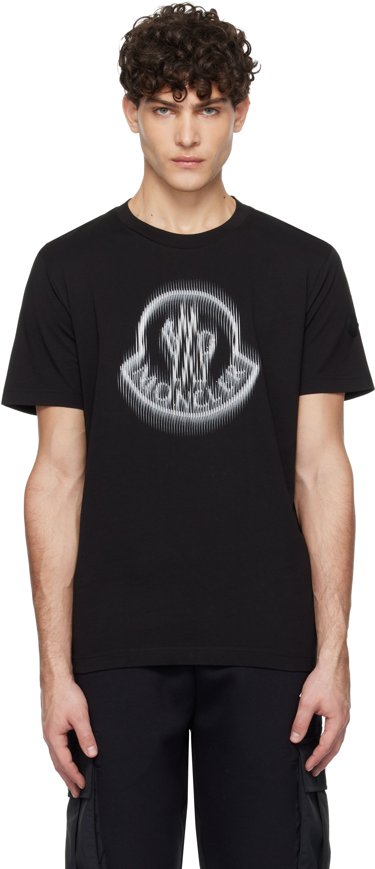 Tričko Moncler Short Sleeve T-Shirt With Graphic Print Čierna | K10918C0000489A17, 0