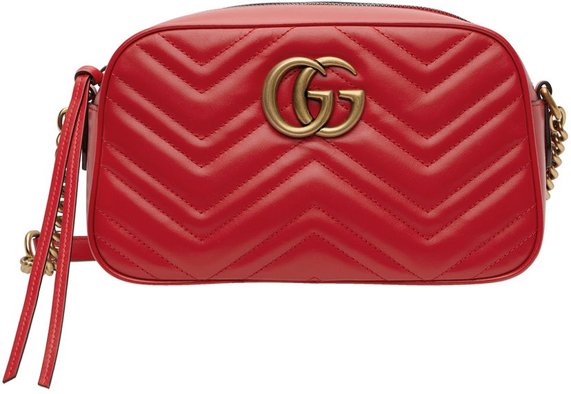 Taška cez rameno Gucci Red Small GG Marmont Červená | 447632 AABZB