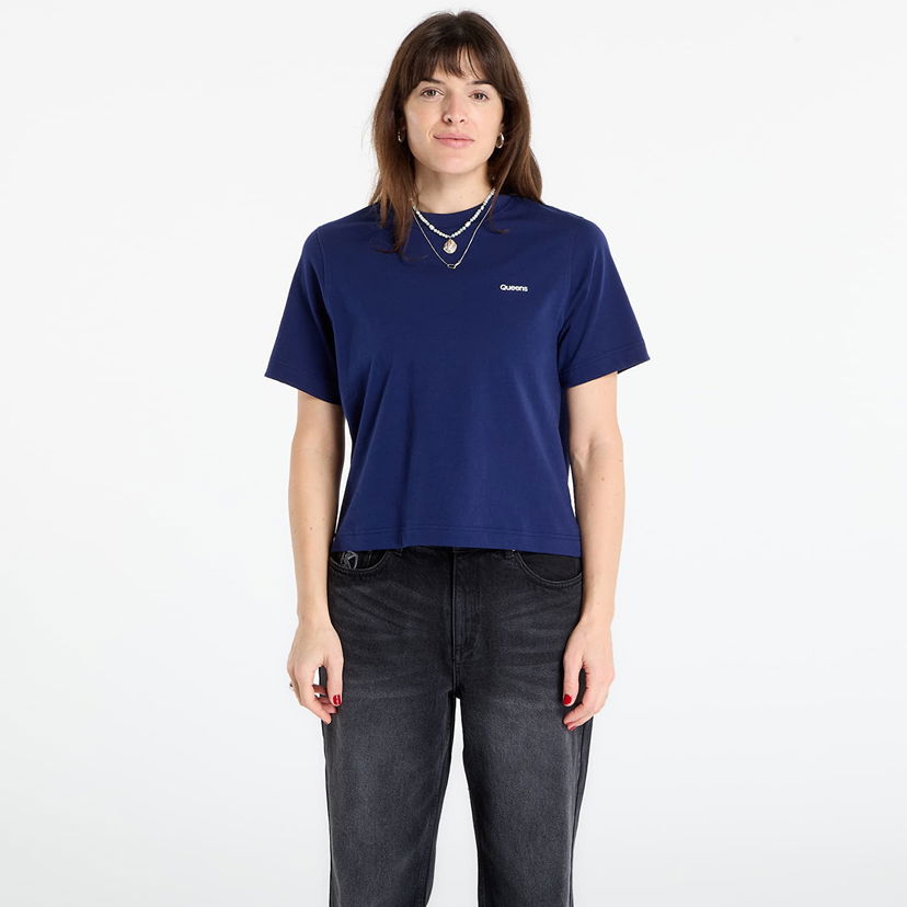 Tričko Queens T-shirt Queens Essential T-Shirt With Contrast Print 3-Pack Navy | QNS_086