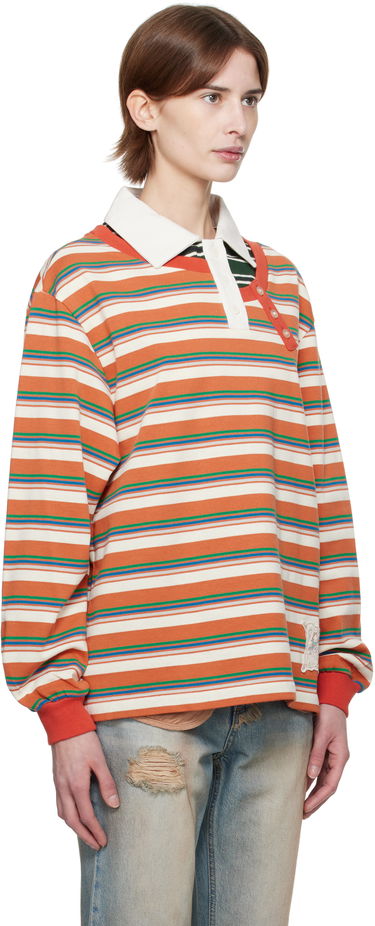 Polo tričko Andersson Bell Andersson Bell Striped Long Sleeve Polo Oranžová | atb1259w, 1