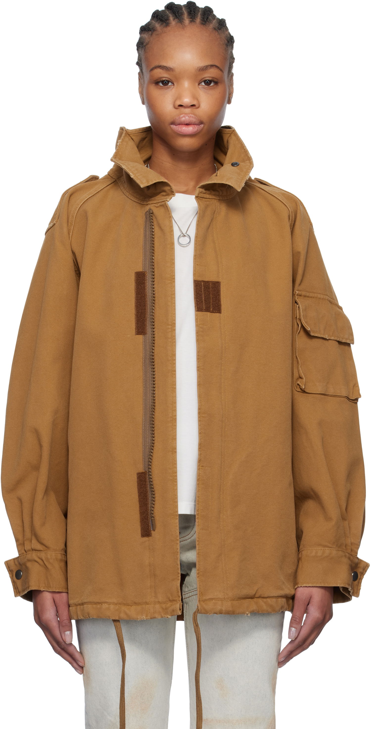 Bunda Maison Margiela MM6 Maison Margiela Spliced Canvas Jacket Hnedá | S52AM0313 M35249, 0