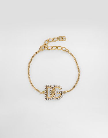 Náramok Dolce & Gabbana Gold Metal Chain Link Bracelet With Crystal DG Logo Metalická | WBR2L4W1111ZOO00, 0