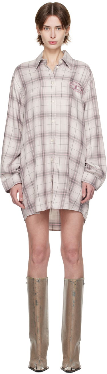 Košeľa Diesel Diesel D-Dalis-Q1 Plaid Minidress Béžová | A16836 0HQAN, 0