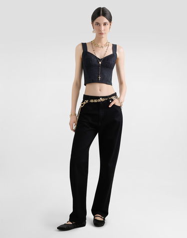Podprsenka Dolce & Gabbana Dolce & Gabbana Jacquard and Lace Shaper Corset Bustier Top Čierna | F7T19TGDCLQN0000, 1