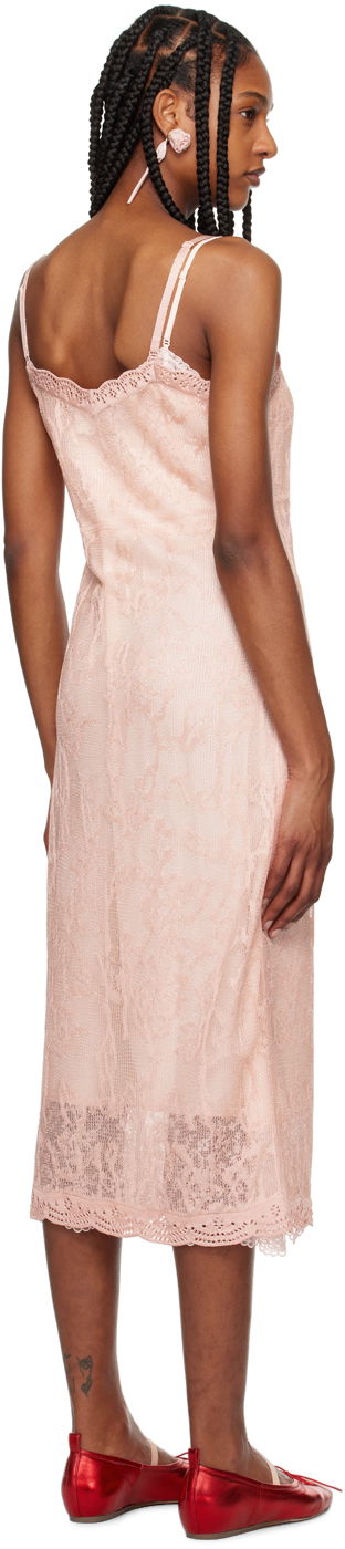 Šaty Simone Rocha Simone Rocha Floral Lace Midi Slip Dress Ružová | SHMK3 0645, 2