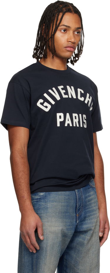 Tričko Givenchy Givenchy Paris Embroidery T-shirt Navy | BM71NK3YRS411, 1