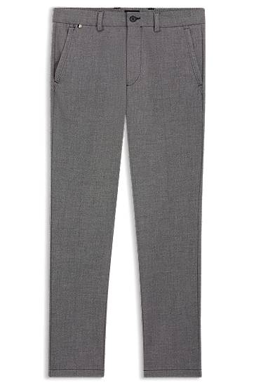 Nohavice BOSS Slim-Fit Melange Stretch Trousers Šedá | 50546875, 0