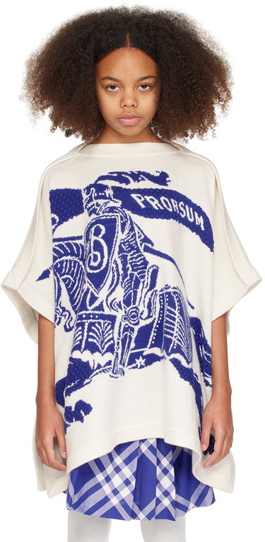 Sveter Burberry Kids EKD Knit Poncho Biela | 8081731, 0