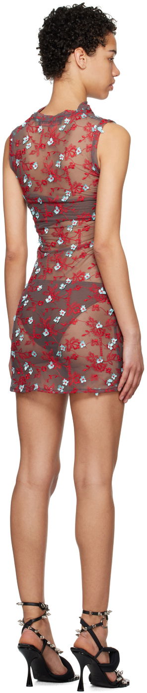 Šaty Ottolinger Ottolinger Embroidered Mesh Mini Dress Šedá | 1901302, 2