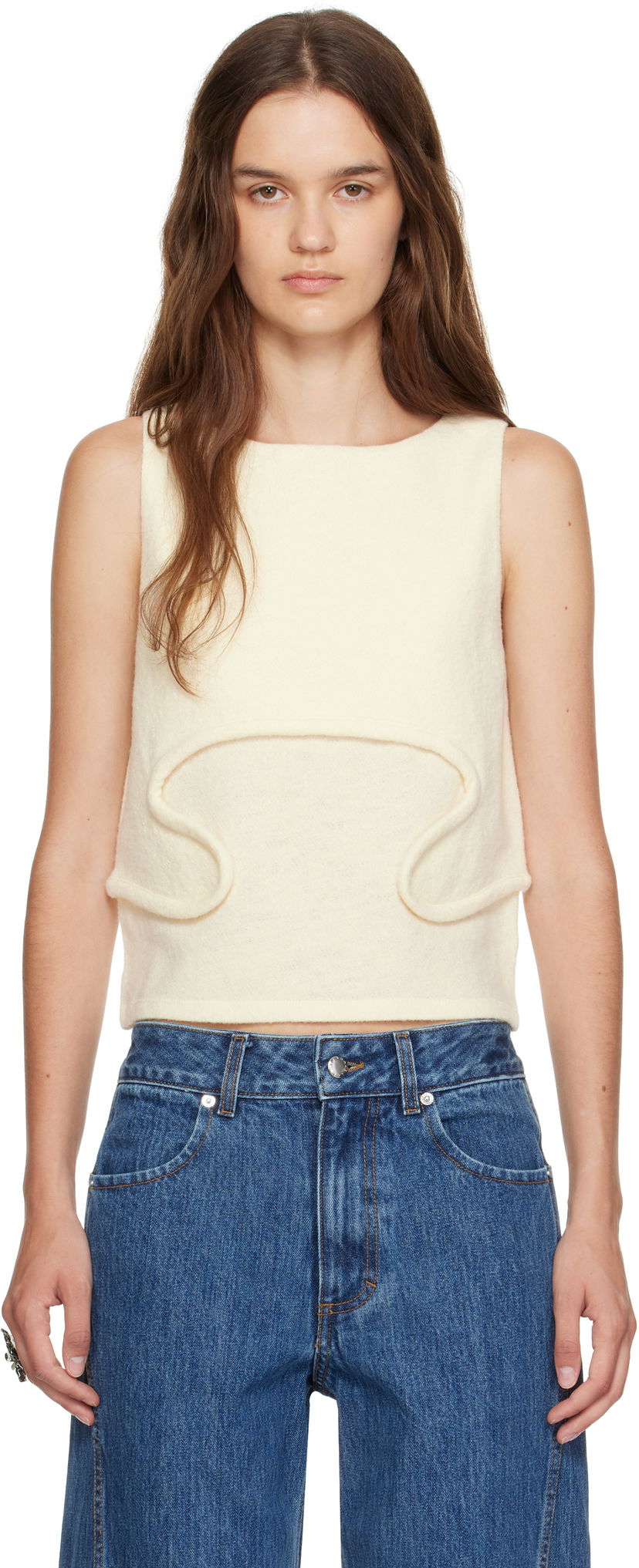 Tielko Eckhaus Latta Eckhaus Latta Pallas Tank Top Biela | 1405-EL-PF25-M -