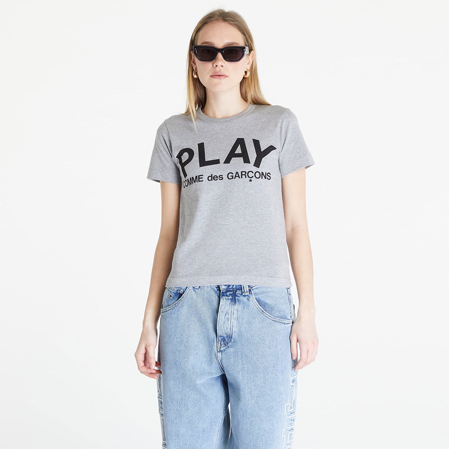 Tričko Comme des Garçons PLAY Heart Logo Short Sleeve Tee Šedá | AZT079 grey, 0