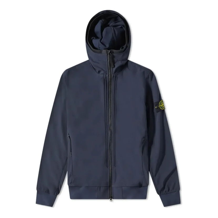 Vetrovka Stone Island Hooded Soft Shell-R Jacket Modrá | 761540427-V0020
