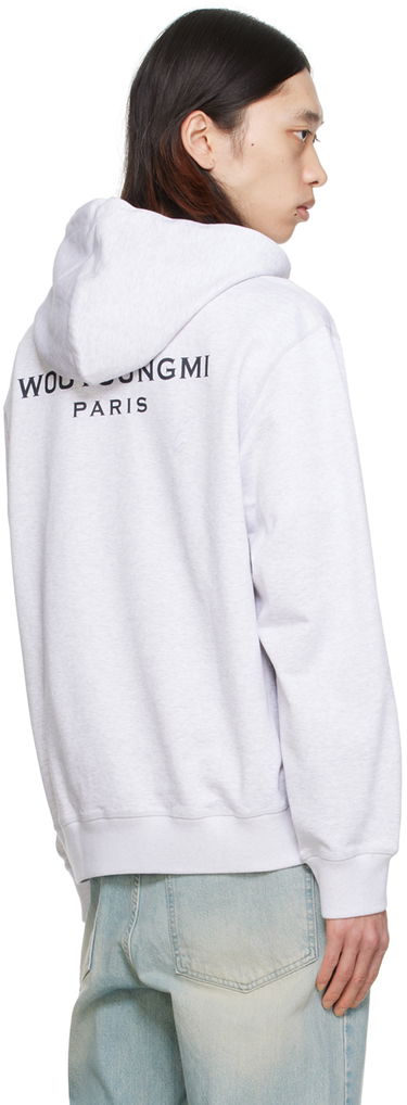 Mikina WOOYOUNGMI WOOYOUNGMI Printed Hoodie Šedá | W241TS37, 2