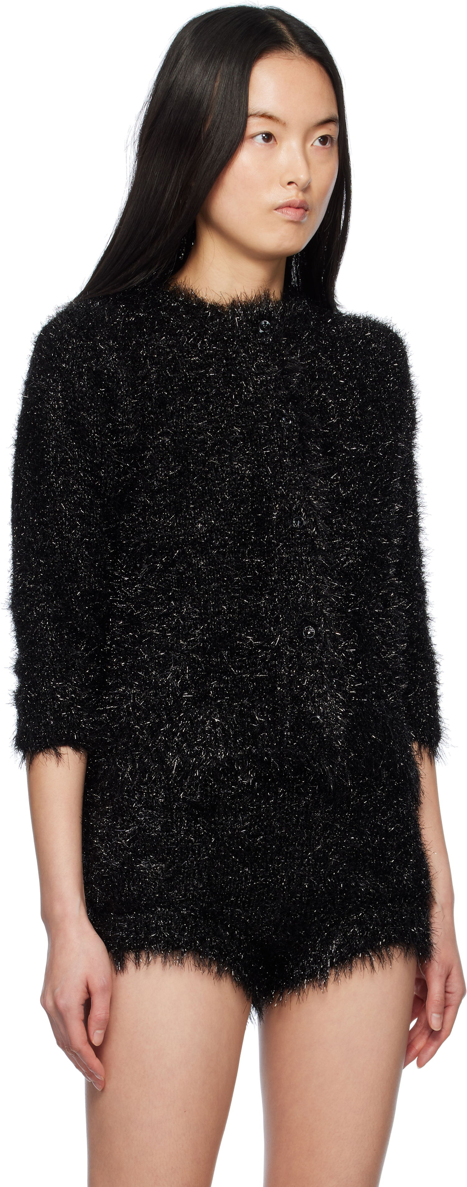 Overal Simone Rocha Simone Rocha Tinsel Knit Cardigan Čierna | PRMK2 0664, 1