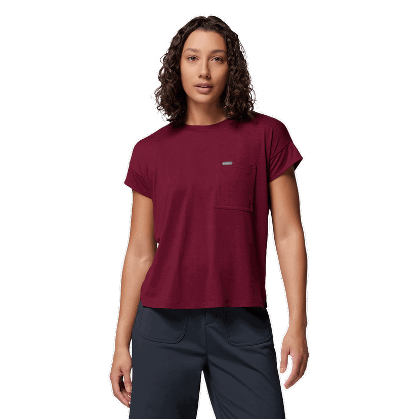 Tričko Columbia Daniela Falls Short Sleeve Pocket T-Shirt Vínová | 2135881624