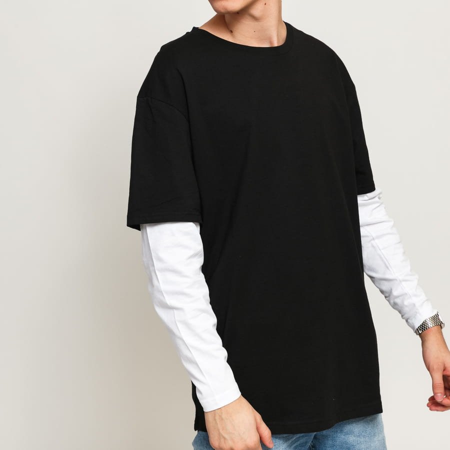 Oversized Shaped Double Layer LS Tee