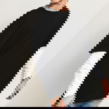 Tričko Urban Classics Oversized Shaped Double Layer LS Tee Čierna | TB2887-black/white, 2