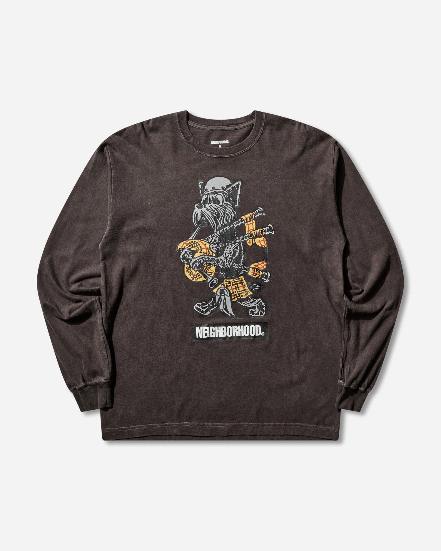 Tričko Neighborhood Longsleeve T-Shirt with Dog Bagpipes Graphic Hnedá | 252PCNH-LT17 BROWN, 1
