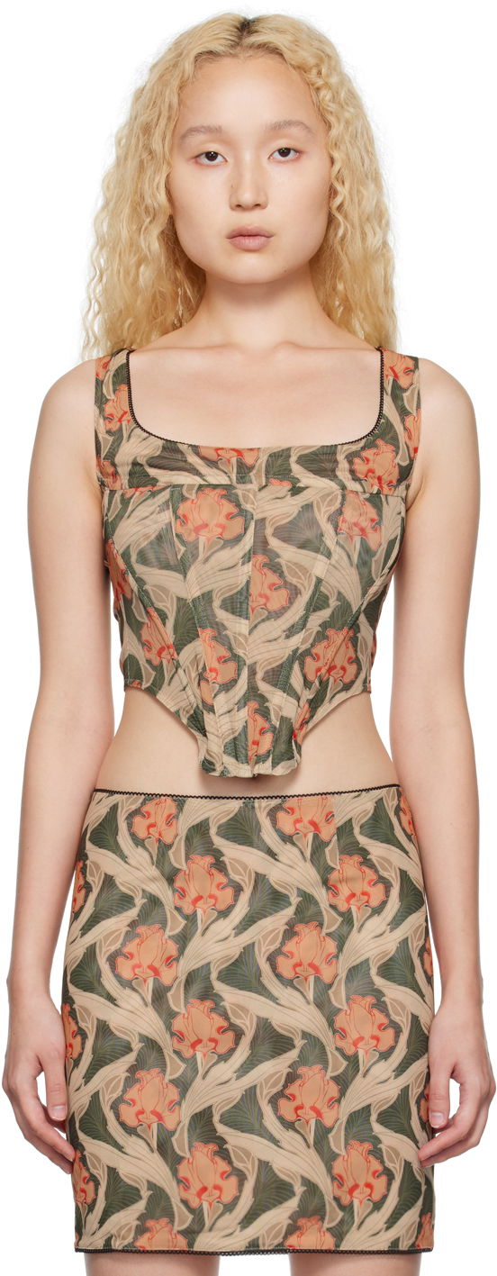 Tielko Miaou Miaou Campbell Floral Print Tank Top Béžová | 7020-CL-ANF