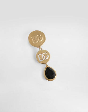 Náušnice Dolce & Gabbana Dolce & Gabbana Like A Virgin Logo Clip Earrings with Black Stone Metalická | WER6V3W1111ZOO00, 2