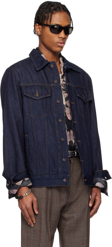 Bunda Dries Van Noten Dries Van Noten Paneled Denim Jacket Modrá | 251-020503-1552, 1